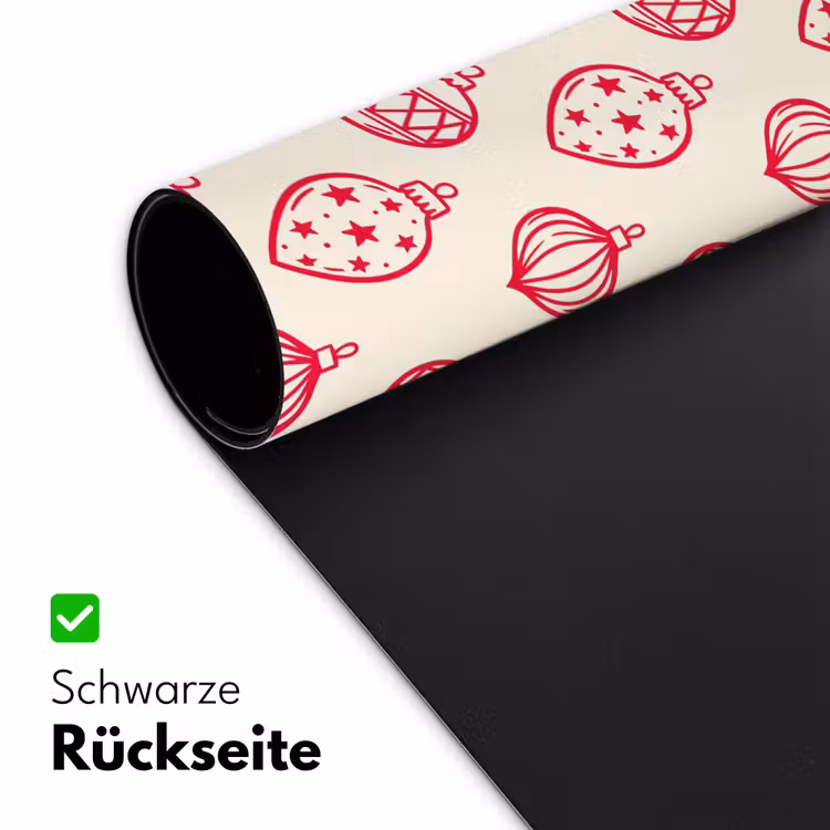 Schreibtischunterlage - Weihnachtskugel – Creme – Rot — 2