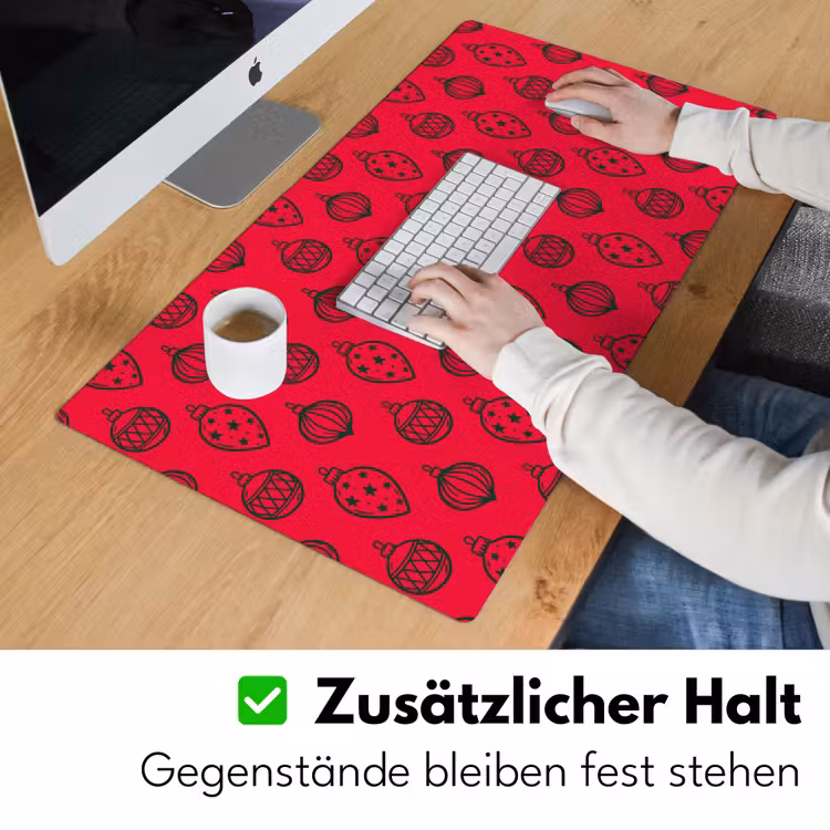 Schreibtischunterlage - Weihnachtskugel – Grün – Rot — 3