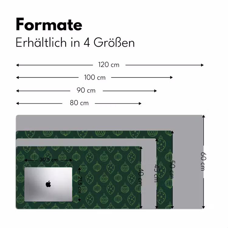 Schreibtischunterlage - Weihnachtskugel – Grün – Weihnachten — 5