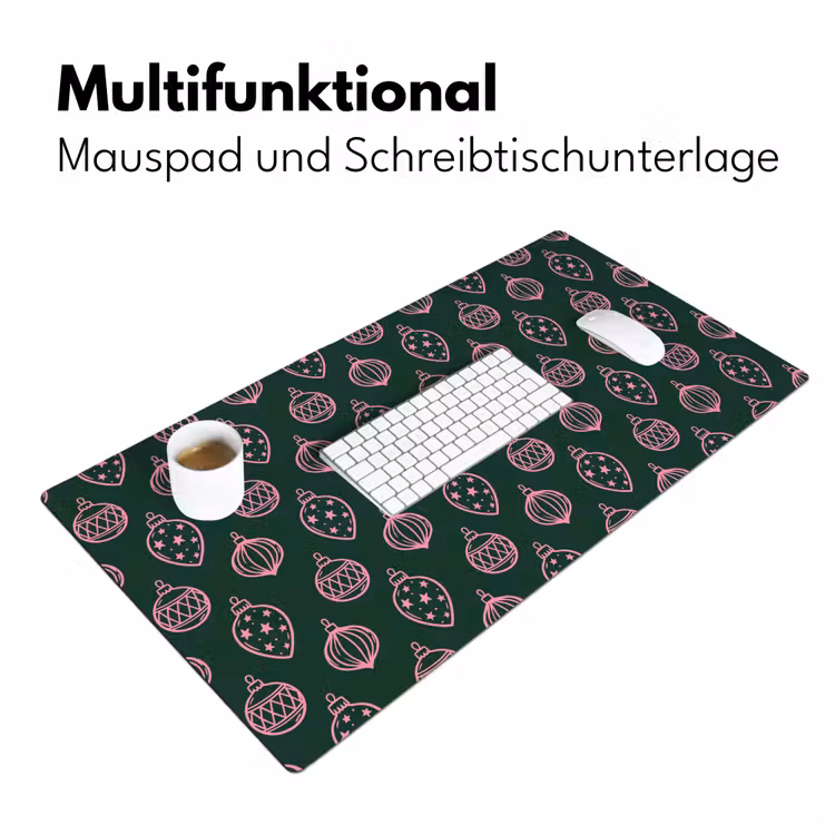 Schreibtischunterlage - Weihnachtskugel – Rosa – Grün — 4