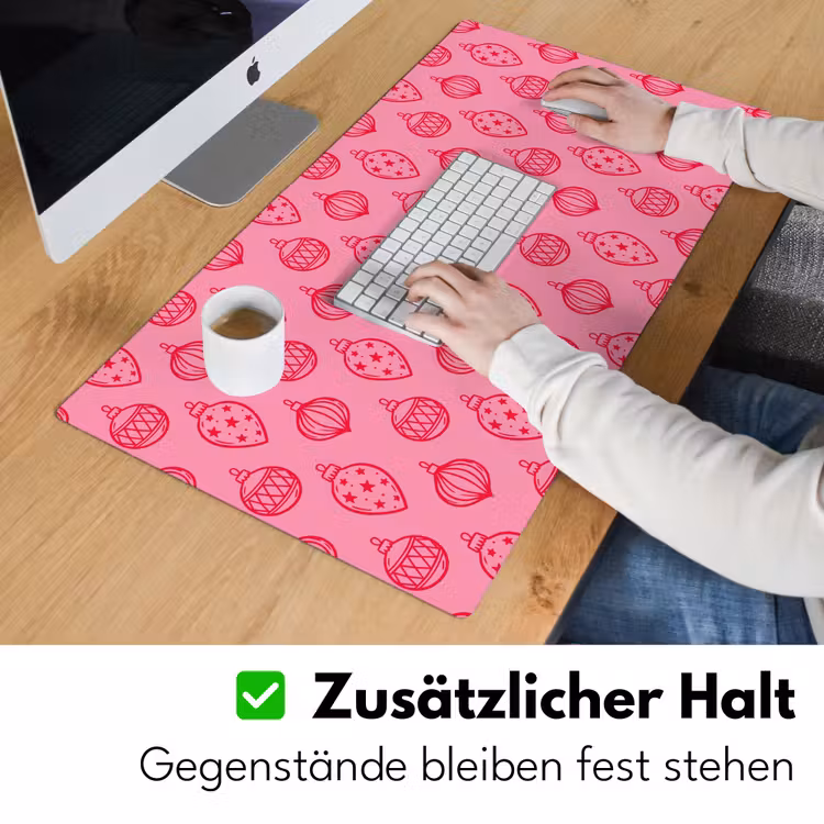 Schreibtischunterlage - Weihnachtskugel – Rosa – Rot — 3