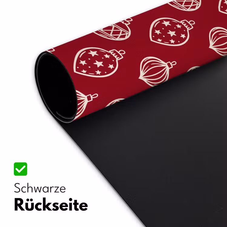 Schreibtischunterlage - Weihnachtskugel – Rot – Cremefarben — 2
