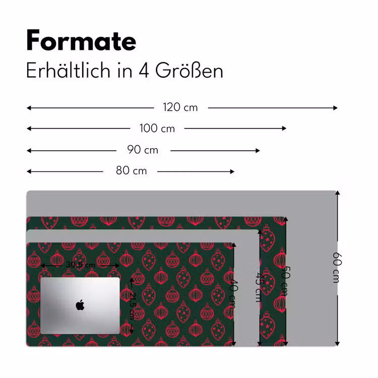 Schreibtischunterlage - Weihnachtskugel – Rot – Grün — 5