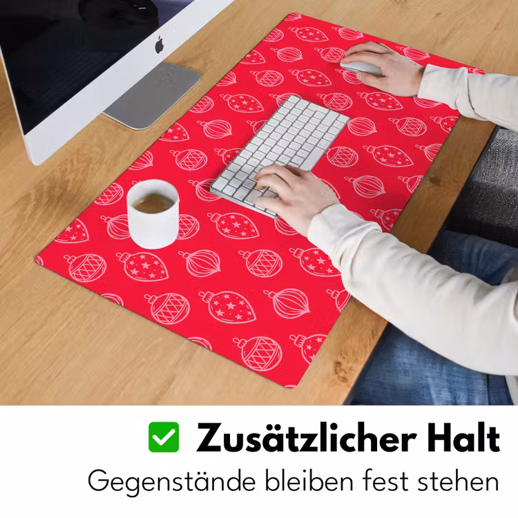 Schreibtischunterlage - Weihnachtskugel – Rot – Rosa — 3