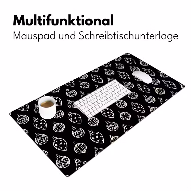 Schreibtischunterlage - Weihnachtskugel – Weiß – Schwarz — 4