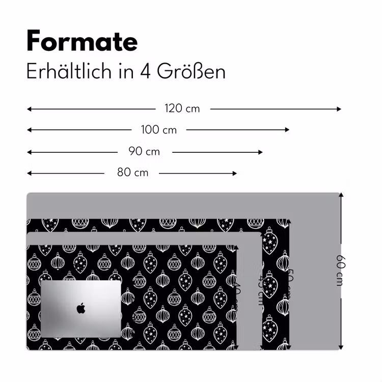 Schreibtischunterlage - Weihnachtskugel – Weiß – Schwarz — 5