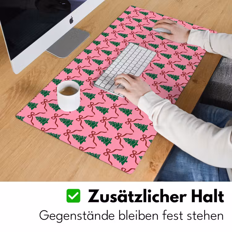 Schreibtischunterlage - Weihnachten – Rosa – Rot – Schleife — 3