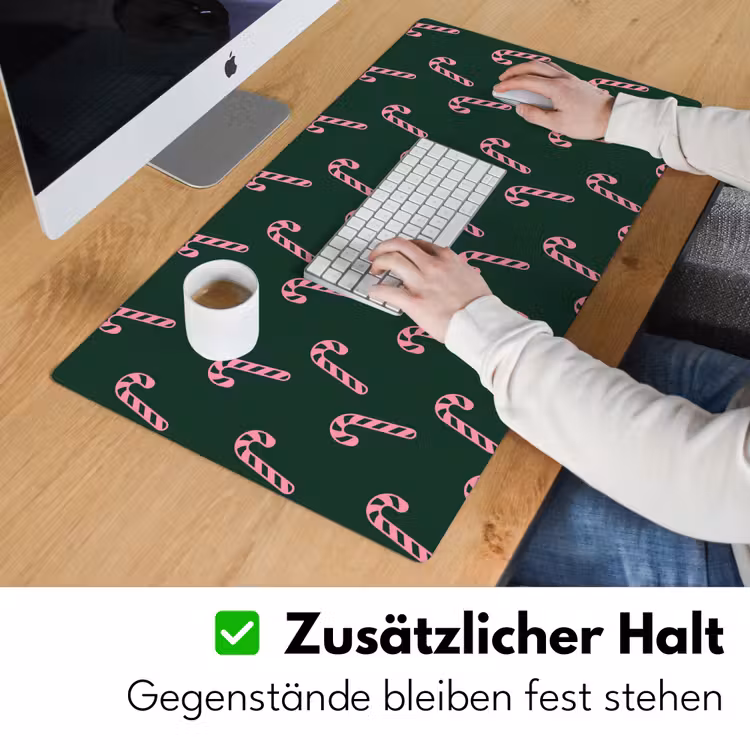 Schreibtischunterlage - Weihnachten – Rosa – Grün – Zuckerstange — 3