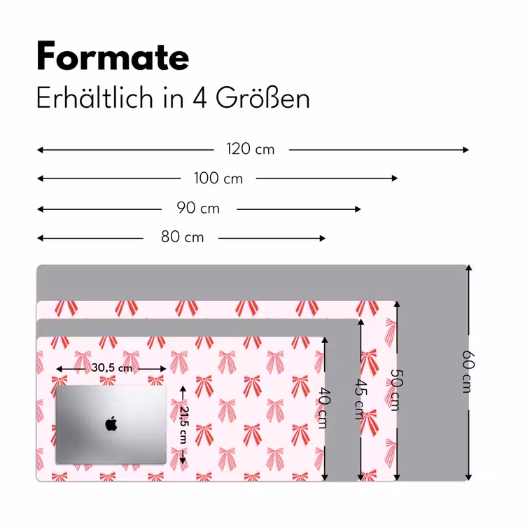 Schreibtischunterlage - Schleifen – Weihnachten – Rosa – Rot — 5
