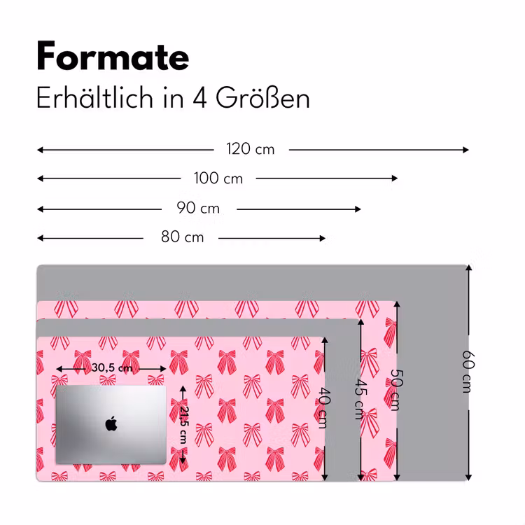 Schreibtischunterlage - Schleifen – Weihnachten – Rosa – Rot — 5