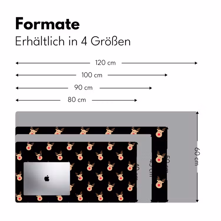 Schreibtischunterlage - Rentiere – Weihnachten – Schwarz — 5