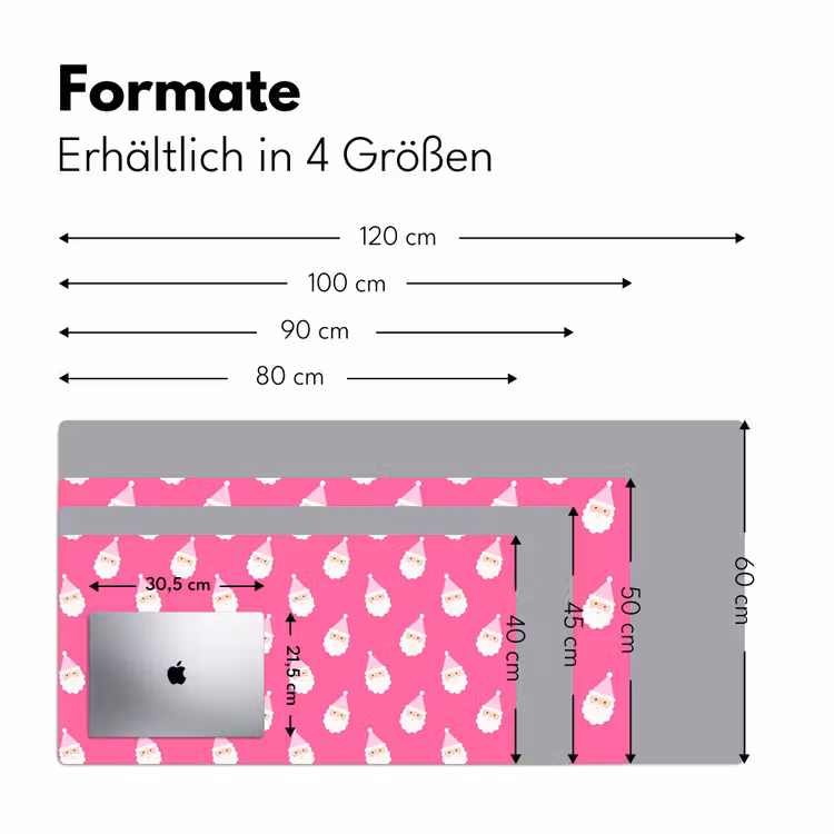 Schreibtischunterlage - Weihnachtsmann – Weihnachten – Neon – Rosa — 5