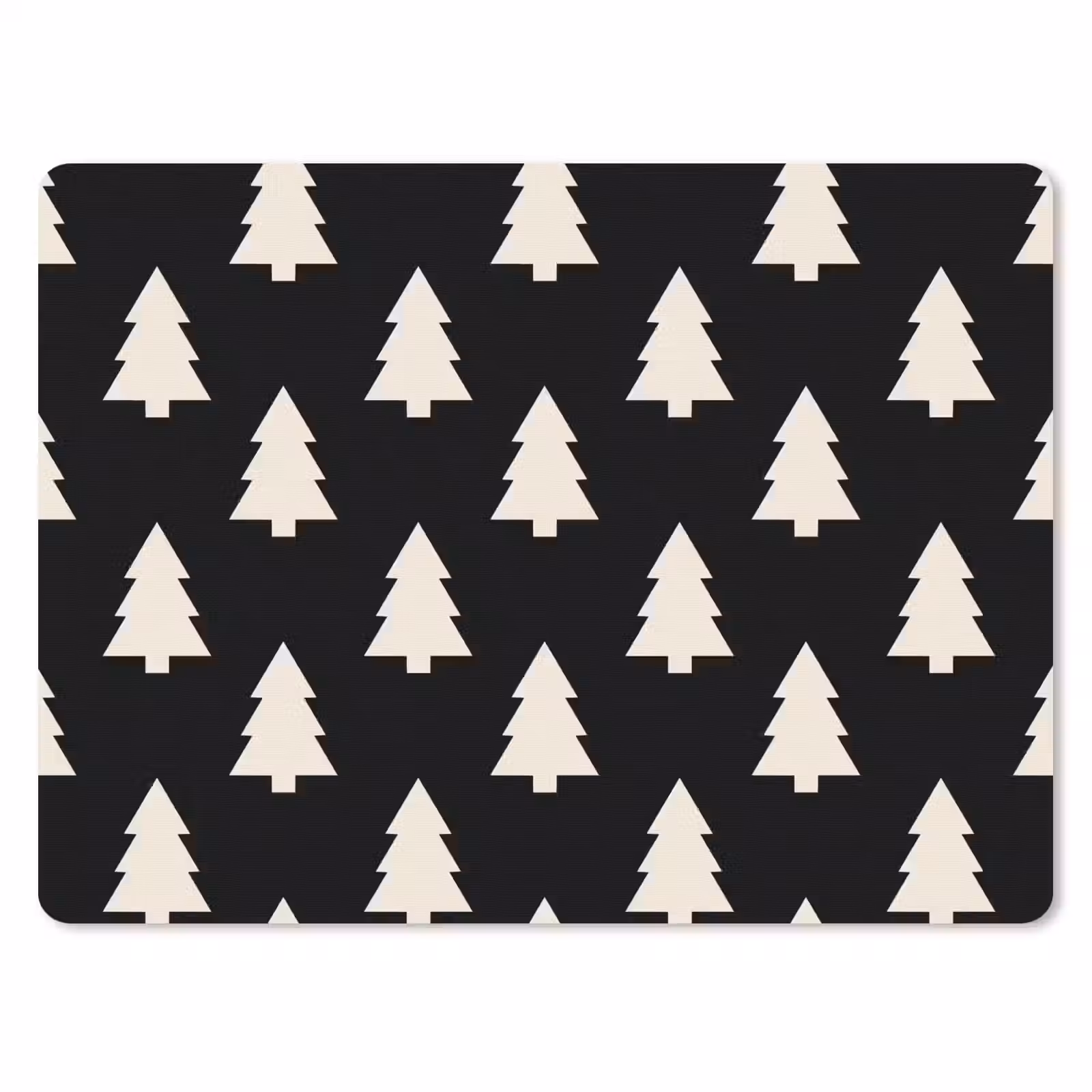 Mauspad - Weihnachtsbaum – Schwarz – Weiß — 1