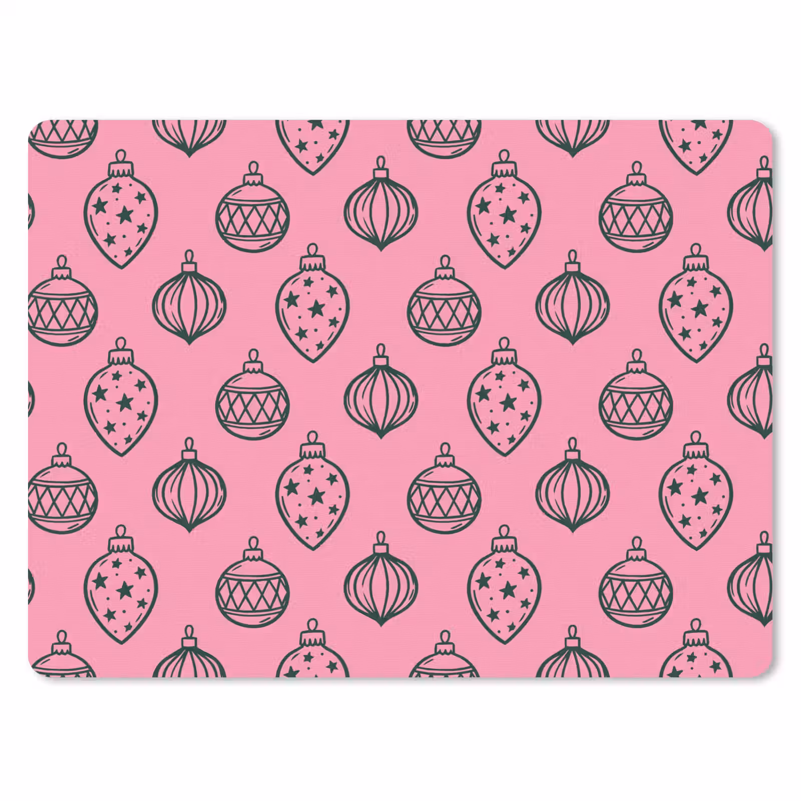 Mauspad - Weihnachtskugel – Grün – Rosa — 1