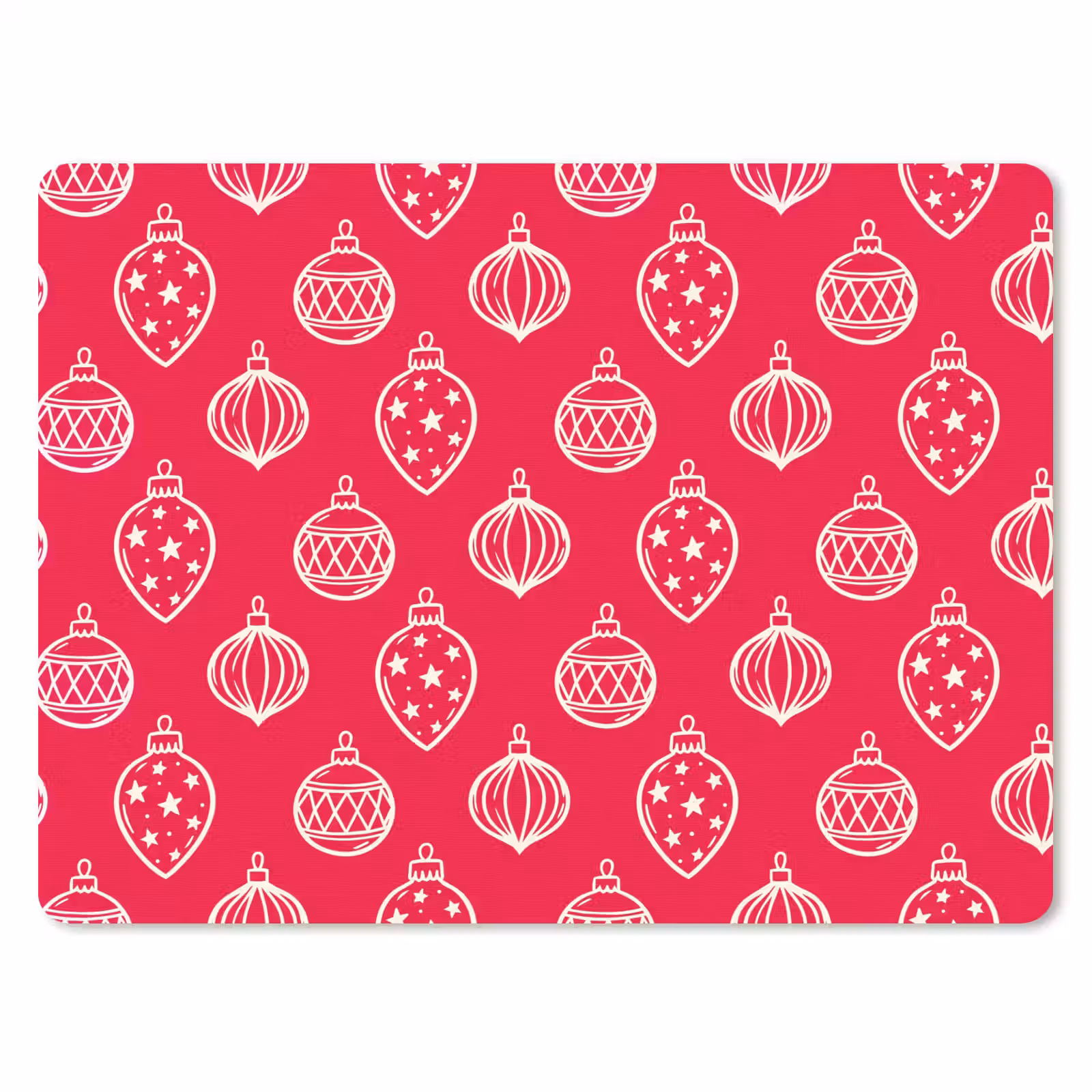 Mauspad - Weihnachtskugel – Rot – Weiß — 1