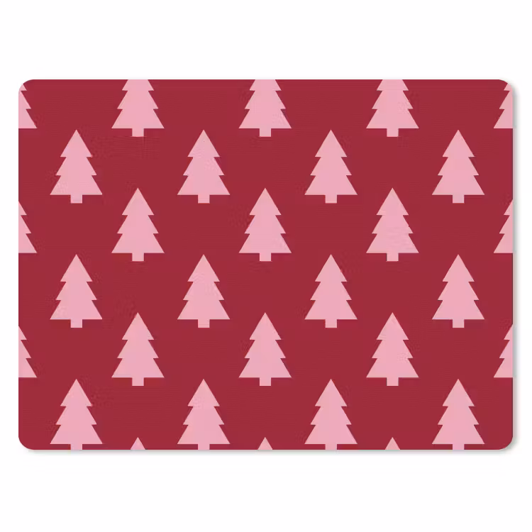 Mauspad - Weihnachtsbaum – Burgunderrot – Rosa — 1
