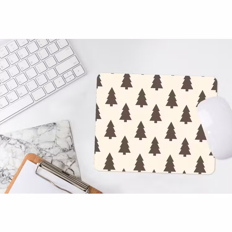 Mauspad - Weihnachtsbaum – Creme – Grau — 2