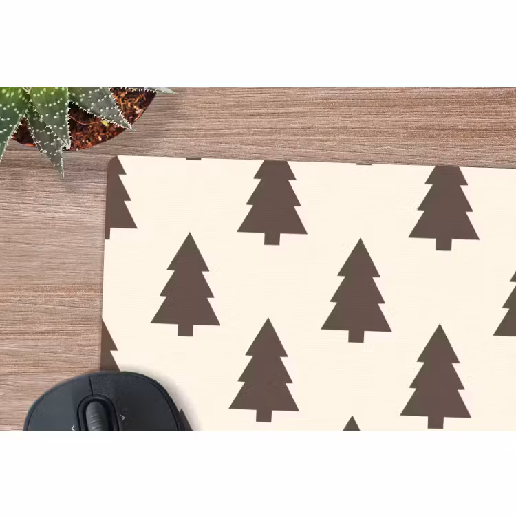 Mauspad - Weihnachtsbaum – Creme – Grau — 4