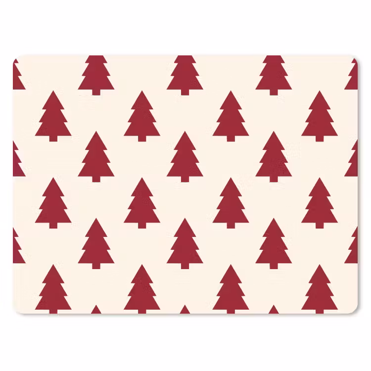 Mauspad - Weihnachtsbaum – Creme – Rot — 1