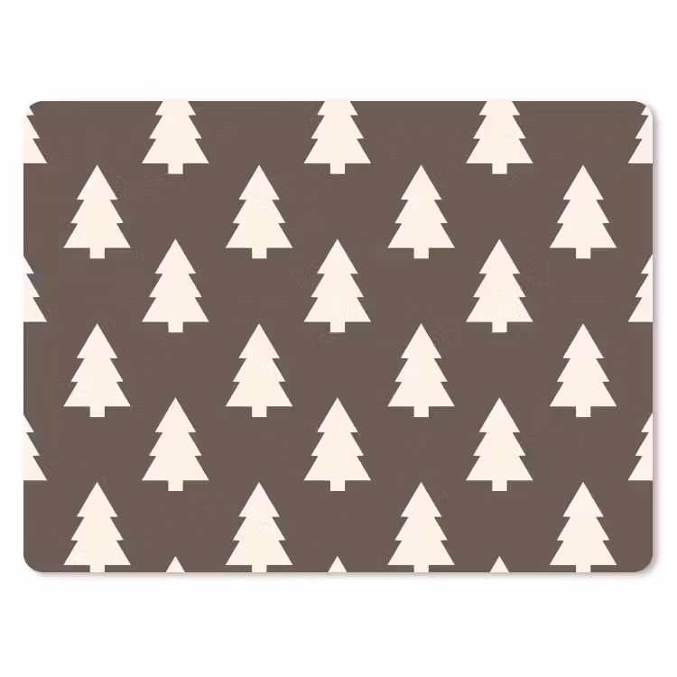 Mauspad - Weihnachtsbaum – Grau – Cremefarben — 1