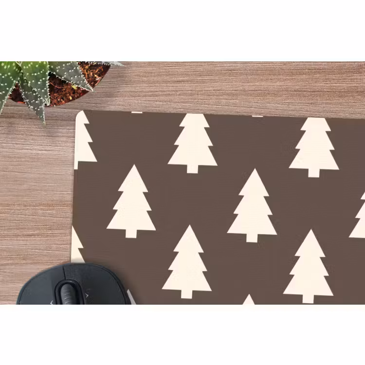 Mauspad - Weihnachtsbaum – Grau – Cremefarben — 4
