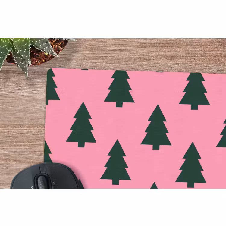 Mauspad - Weihnachtsbaum – Rosa – Grün — 4