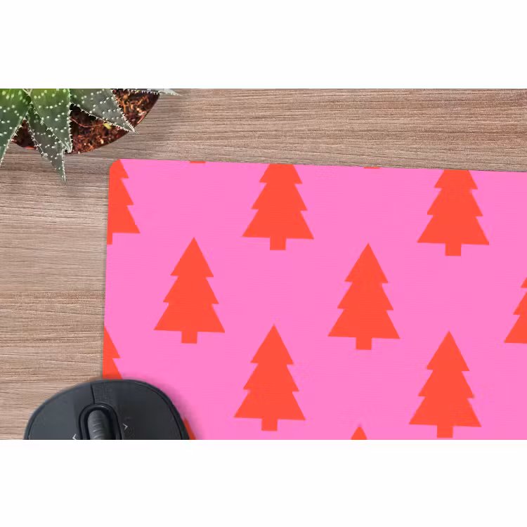 Mauspad - Weihnachtsbaum – Rot – Neon — 4