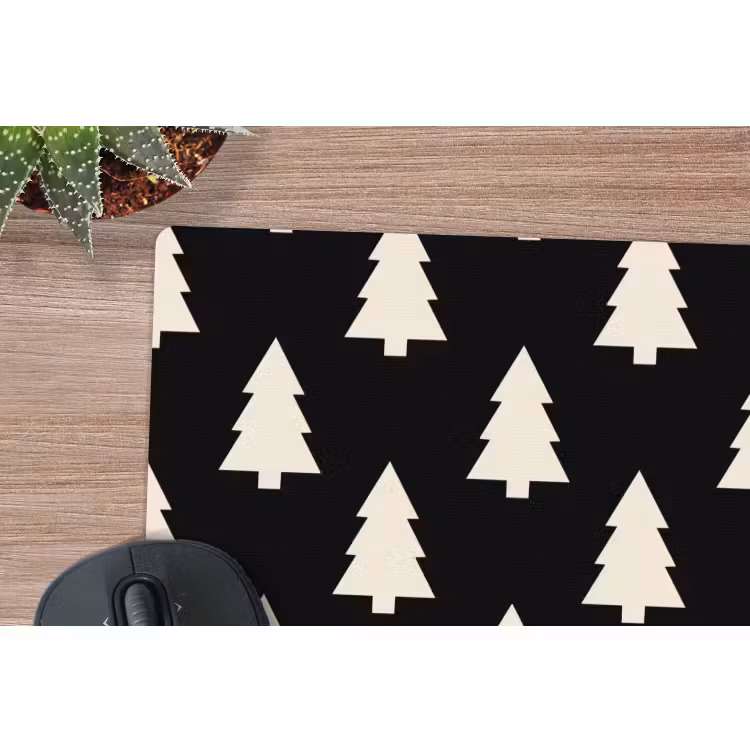 Mauspad - Weihnachtsbaum – Schwarz – Weiß — 4