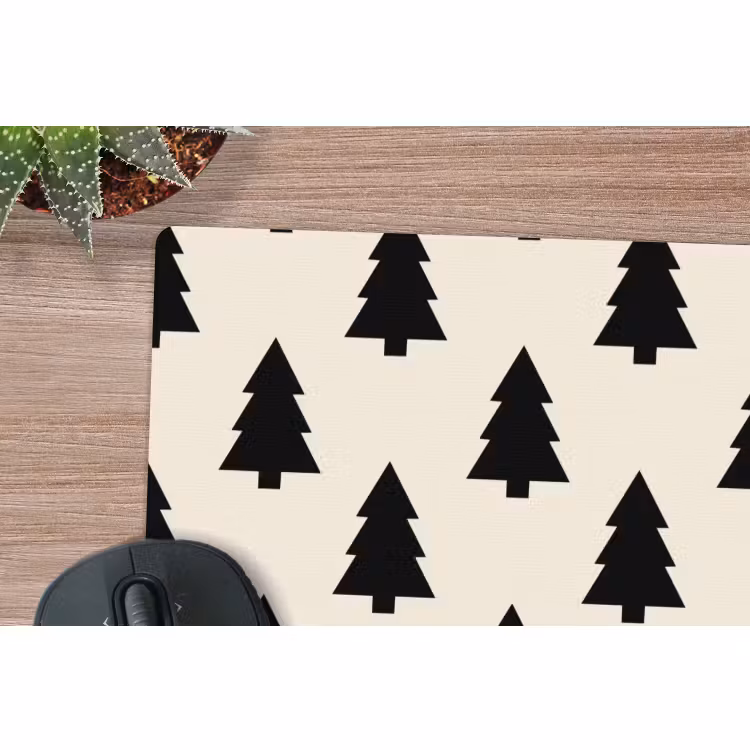 Mauspad - Weihnachtsbaum – Weiß – Schwarz — 4