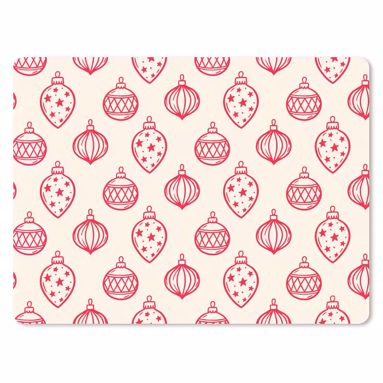 Mauspad - Weihnachtskugel – Creme – Rot — 1