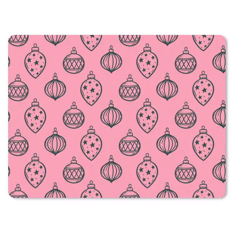 Mauspad - Weihnachtskugel – Grün – Rosa — 1