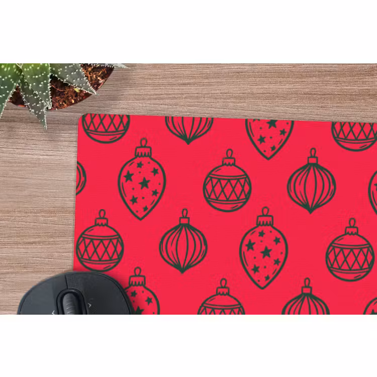 Mauspad - Weihnachtskugel – Grün – Rot — 4