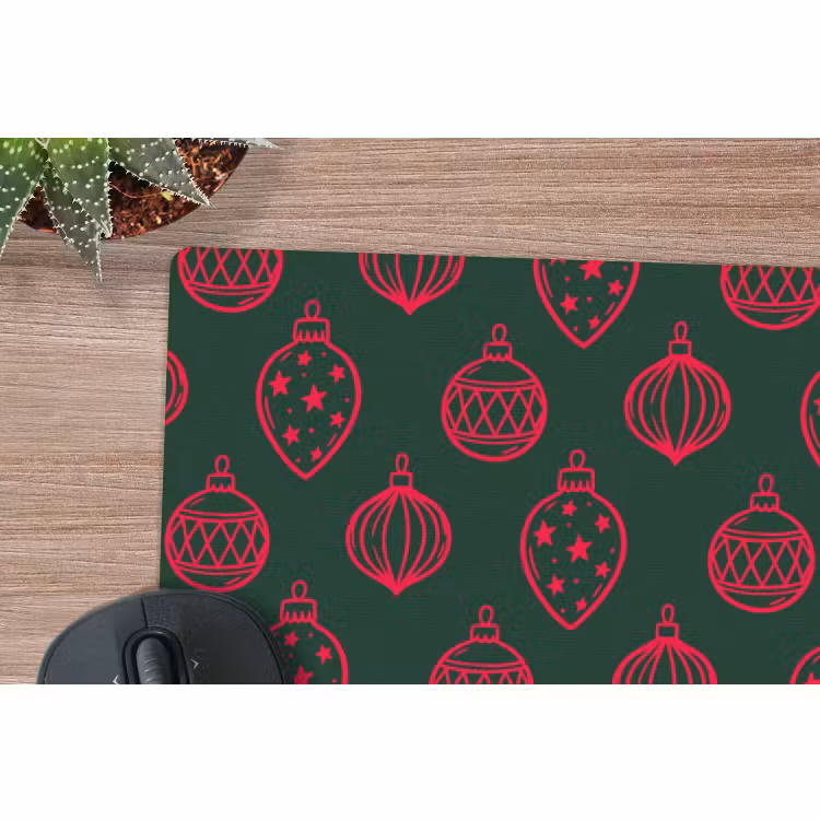 Mauspad - Weihnachtskugel – Rot – Grün — 4