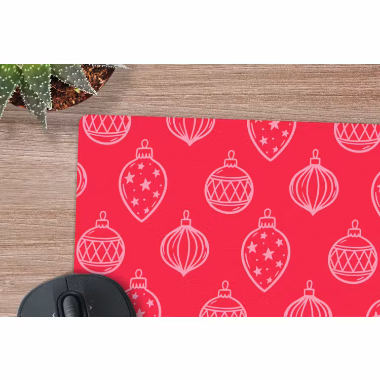 Mauspad - Weihnachtskugel – Rot – Rosa — 4