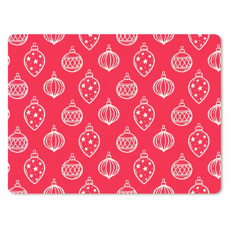 Mauspad - Weihnachtskugel – Rot – Weiß — 1