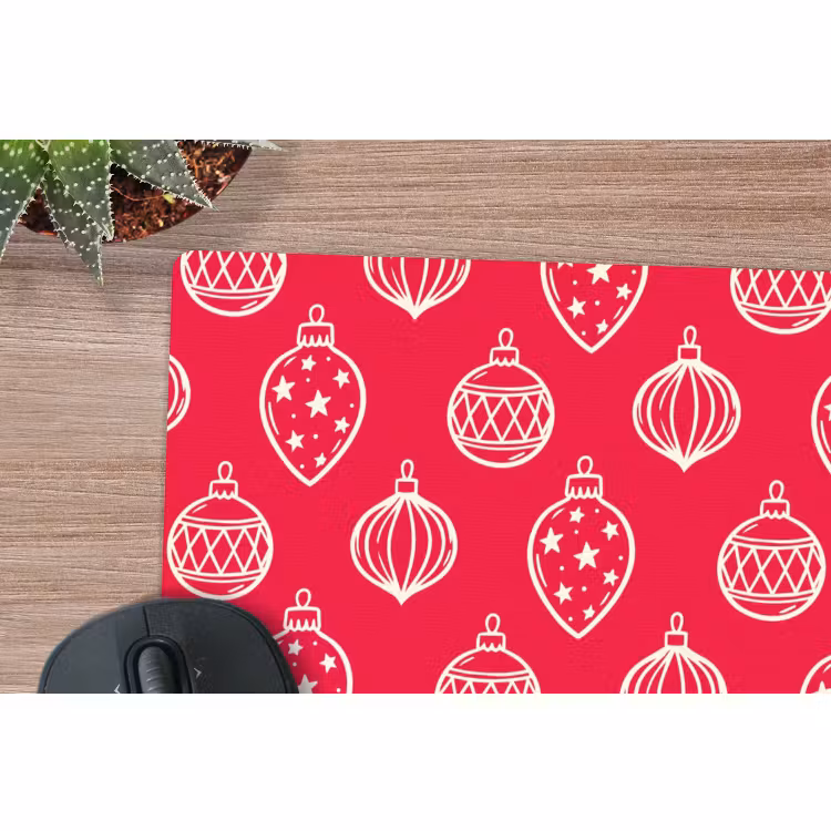 Mauspad - Weihnachtskugel – Rot – Weiß — 4