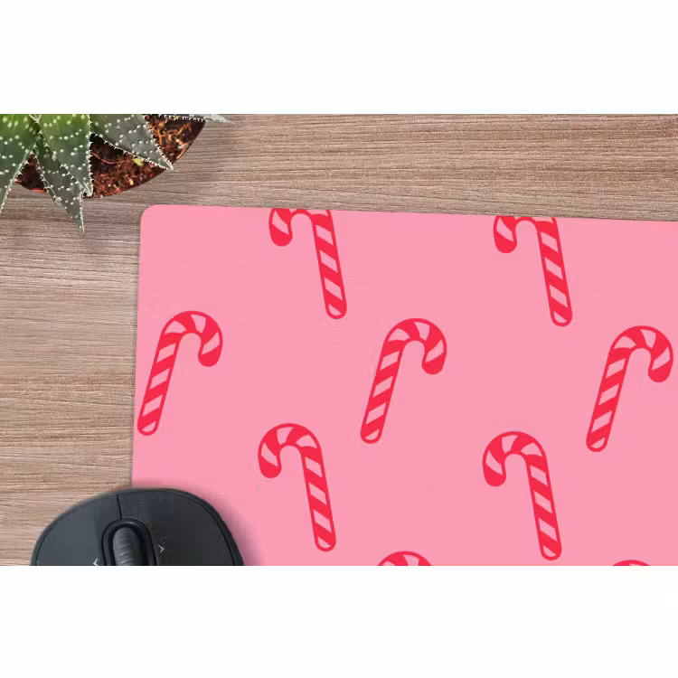 Mauspad - Weihnachten – Rot – Rosa – Zuckerstange — 4