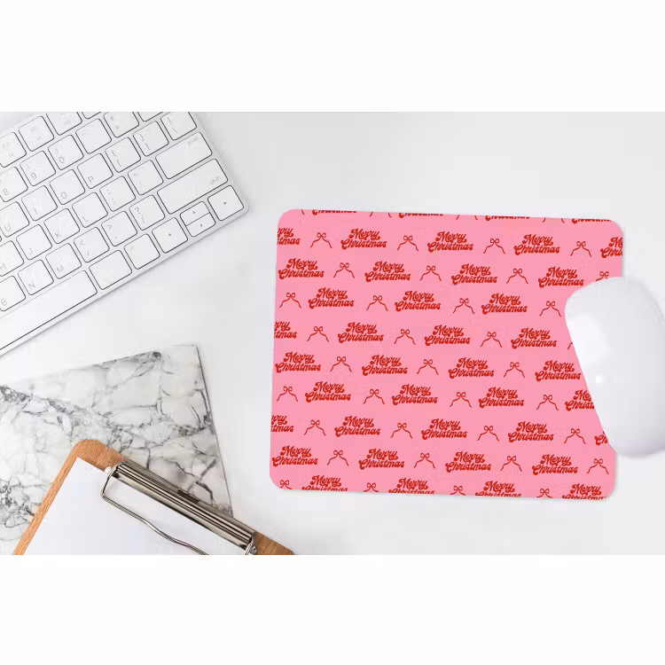 Mauspad - Text – Schleife – Rot – Rosa — 2