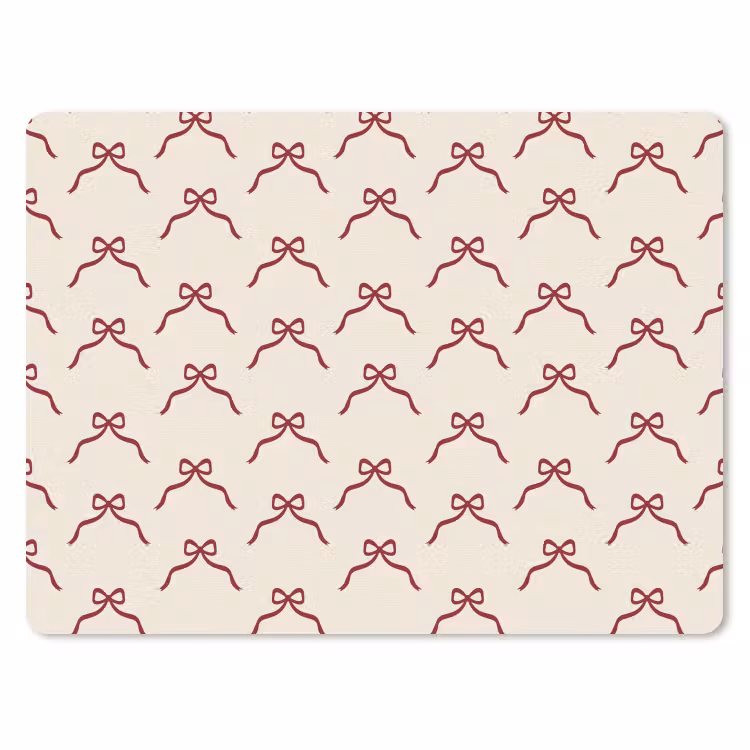 Mauspad - Schleife – Rot – Creme – Weihnachten — 1