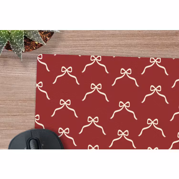 Mauspad - Schleife – Weihnachten – Rot – Weiß — 4