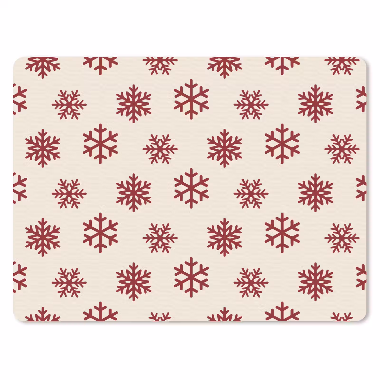 Mauspad - Schneeflocke – Creme – Rot — 1