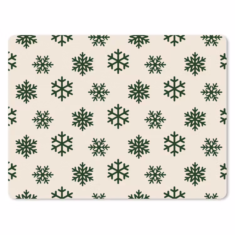 Mauspad - Schneeflocke – Creme – Grün – Weihnachten — 1
