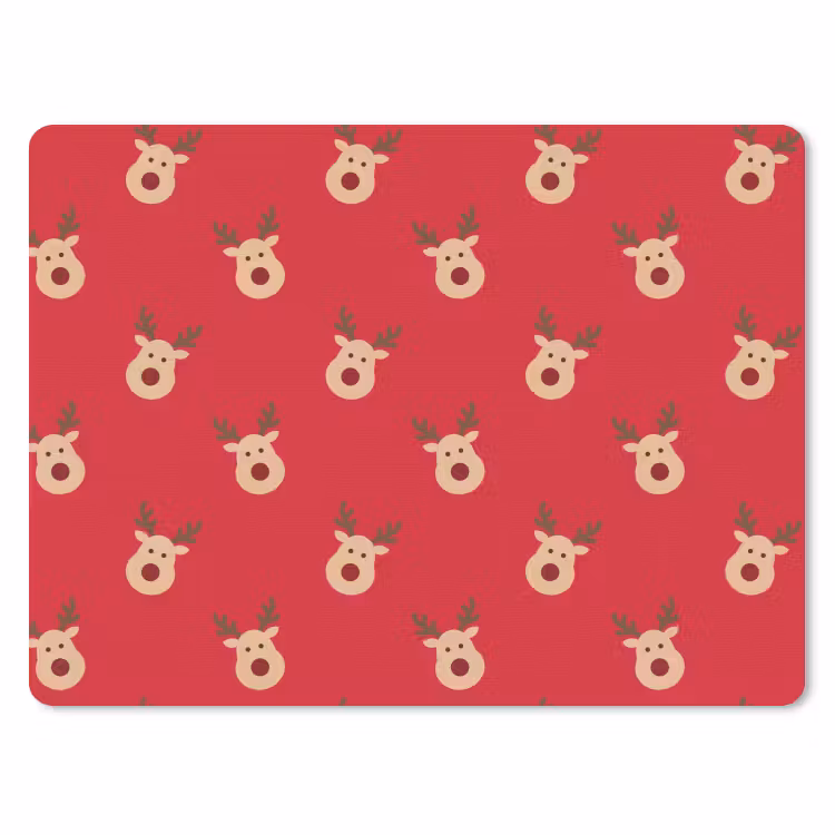 Mauspad - Rentiere – Weihnachten – Rot — 1