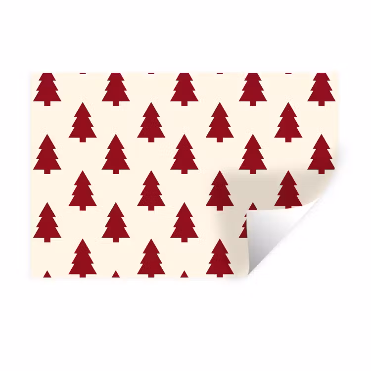 Wandtattoo – Weihnachtsbaum – Creme – Rot — 1