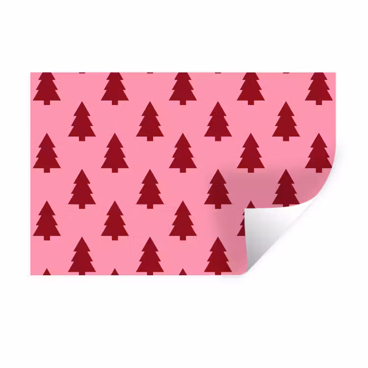 Wandtattoo – Weihnachtsbaum – Rot – Rosa — 1