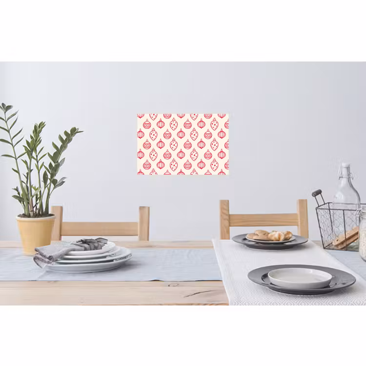 Wandtattoo – Weihnachtskugel – Creme – Rot — 4