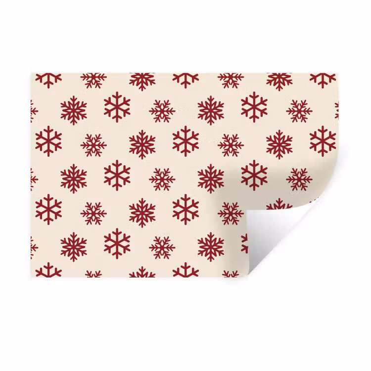Wandtattoo – Schneeflocke – Creme – Rot — 1