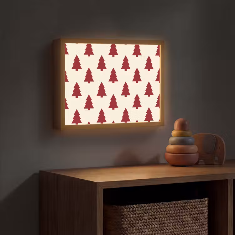 Nachtlicht Kinder - Weihnachtsbaum – Creme – Rot — 4