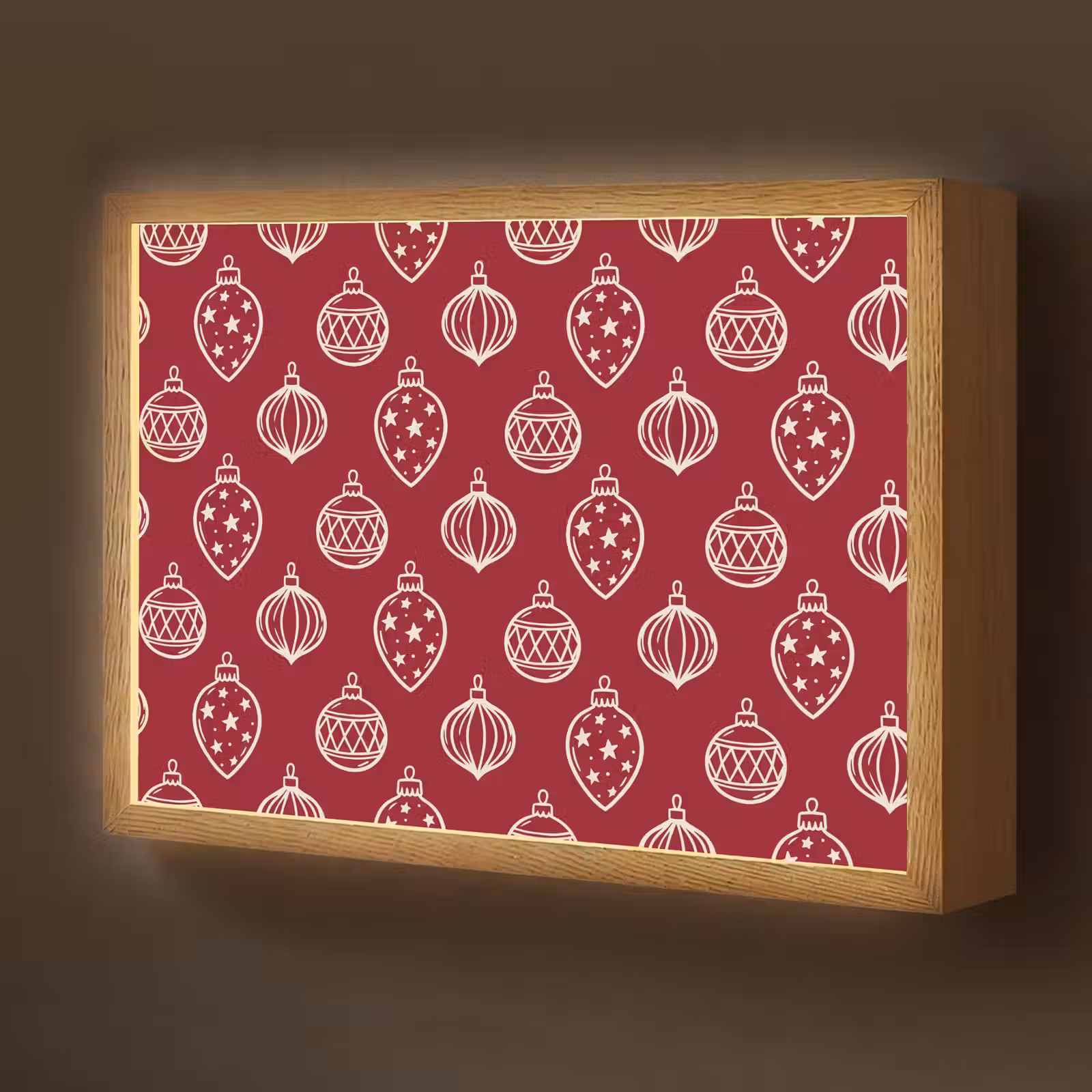 Nachtlicht Kinder - Weihnachtskugel – Rot – Cremefarben — 1