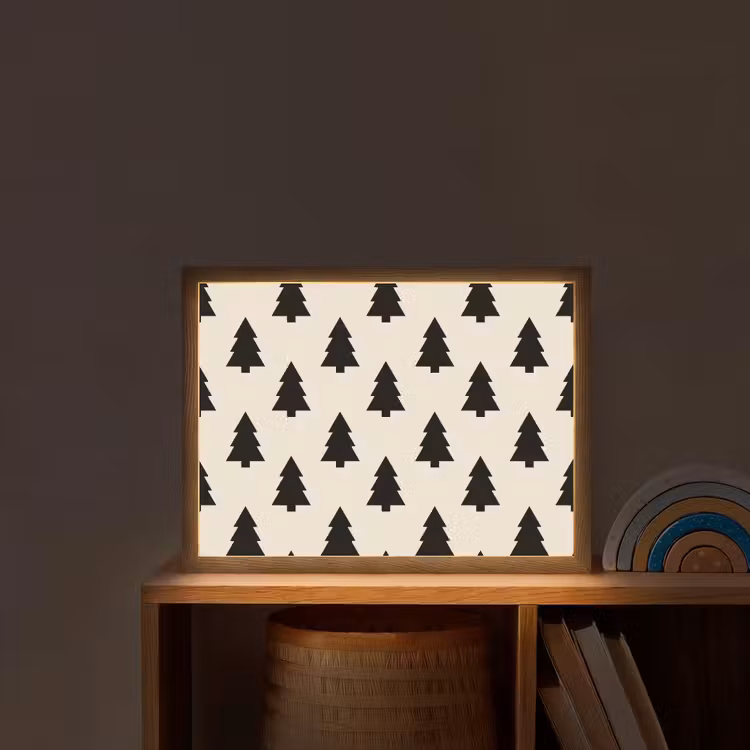 Nachtlicht Kinder - Weihnachtsbaum – Weiß – Schwarz — 2